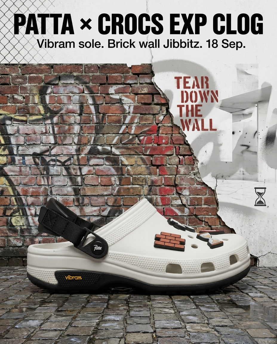 Tear Down The Wall: Patta's First Crocs Collab Puts A Vibram Sole On The Classic Clog