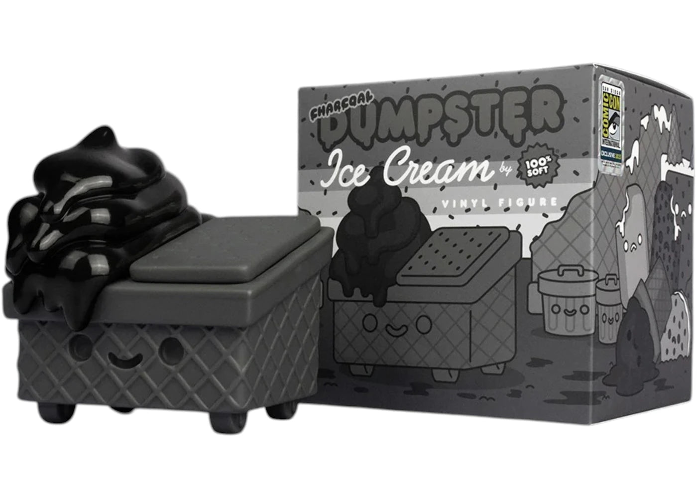 100% Soft Charcoal Dumpster Fire Ice Cream Vinyl Figure (SDCC 2025 Exclusive)