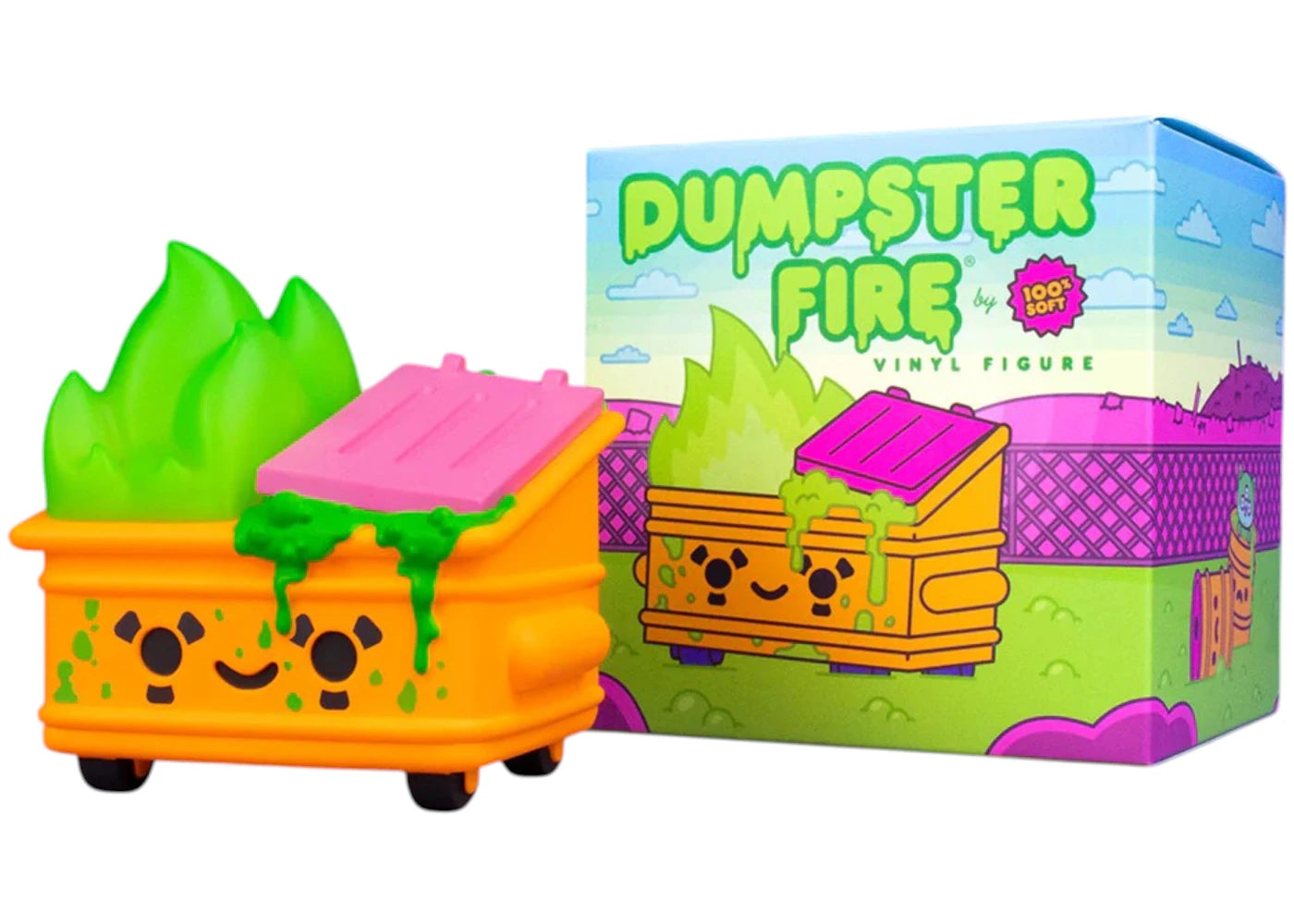 100% Soft Dumpster Fire Toxic Waste Radioactive Orange Edition Vinyl Figure