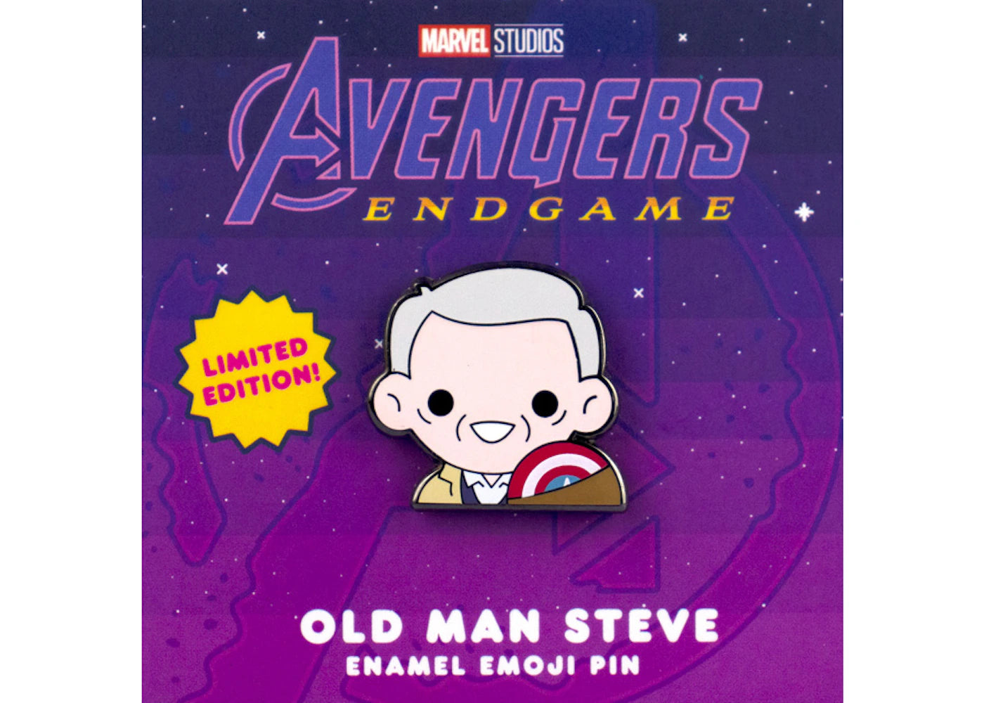 100% Soft Marvel Studios Avengers Endgame Old Man Steve 2022 SDCC Exclusive Pin