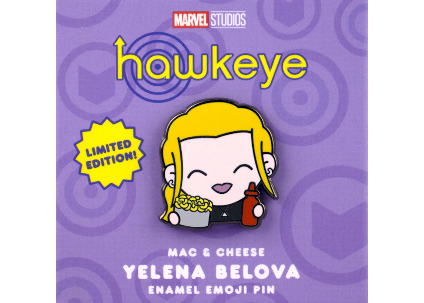 100% Soft Marvel Studios Hawkeye Mac & Cheese Yelena Belova 2022 SDCC Exclusive Pin