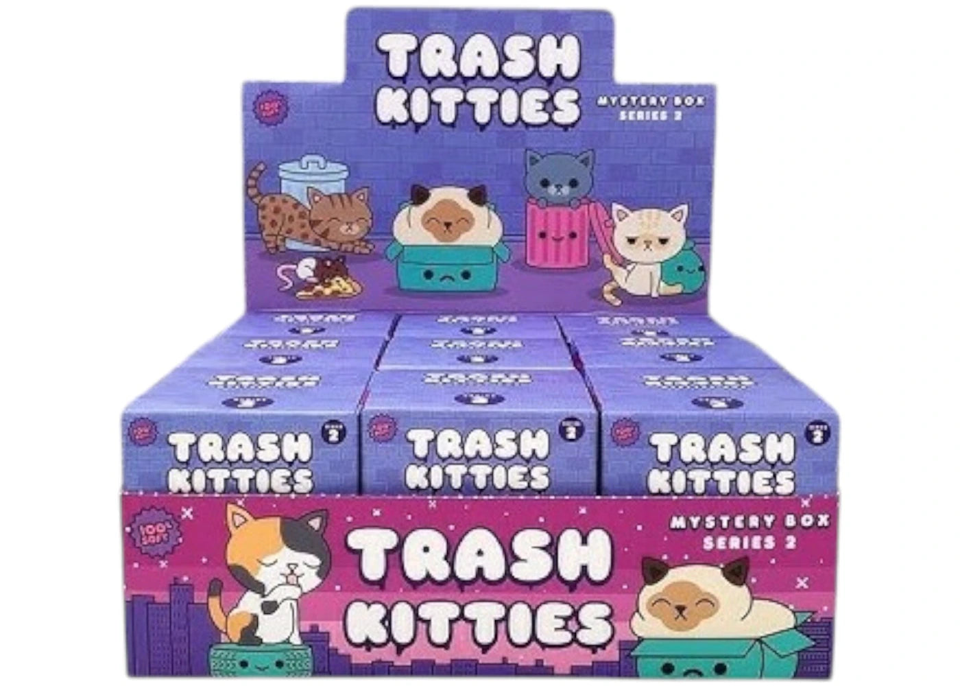 100% Soft Trash Kitties Series 2 Sealed Case (9 Blind Boxes)