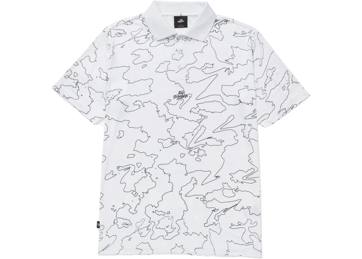 100 Thieves Birdie Short Sleeve Polo White/Black