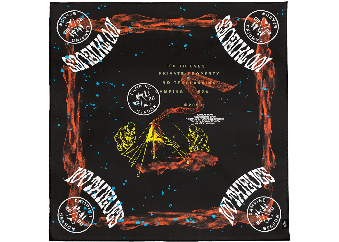 100 Thieves Camping SZN Bandana Black