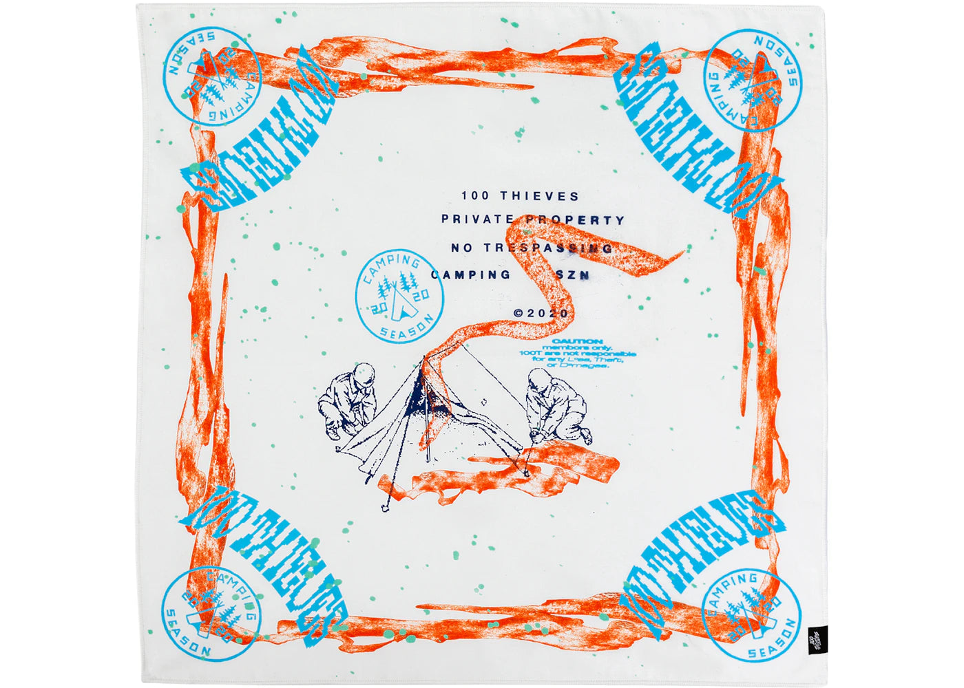 100 Thieves Camping SZN Bandana White