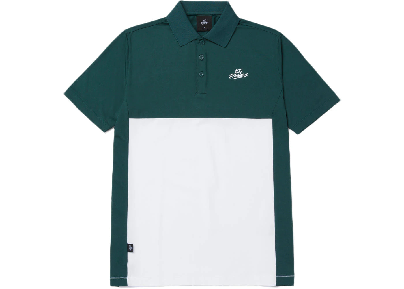 100 Thieves Country Club Par Short Sleeve Polo Forest/White
