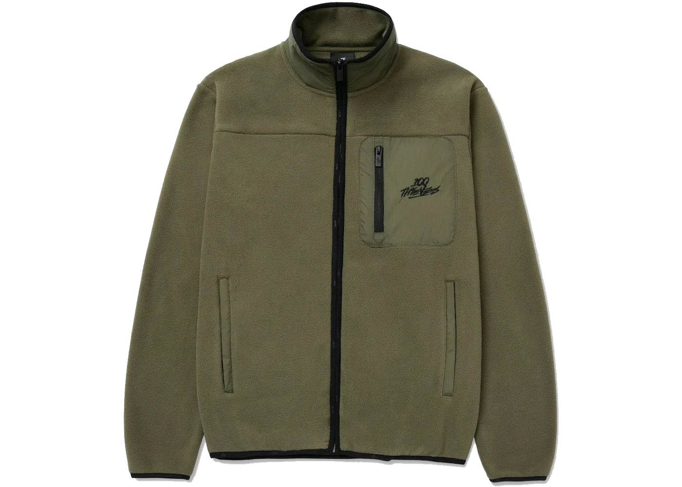 100 Thieves FW22 Polar Fleece Jacket Moss