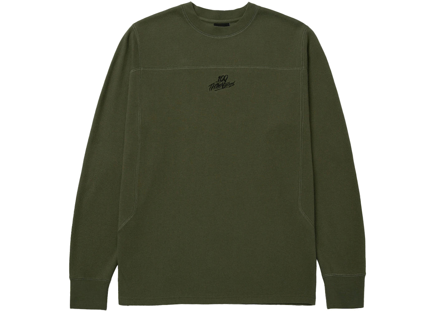 100 Thieves FW22 Waffle Long Sleeve Moss