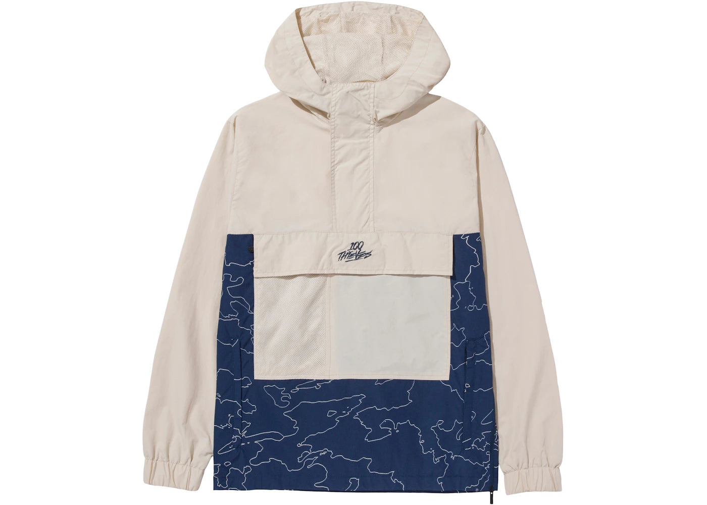 100 Thieves Foundations Geoprint Anorak Bone/Navy