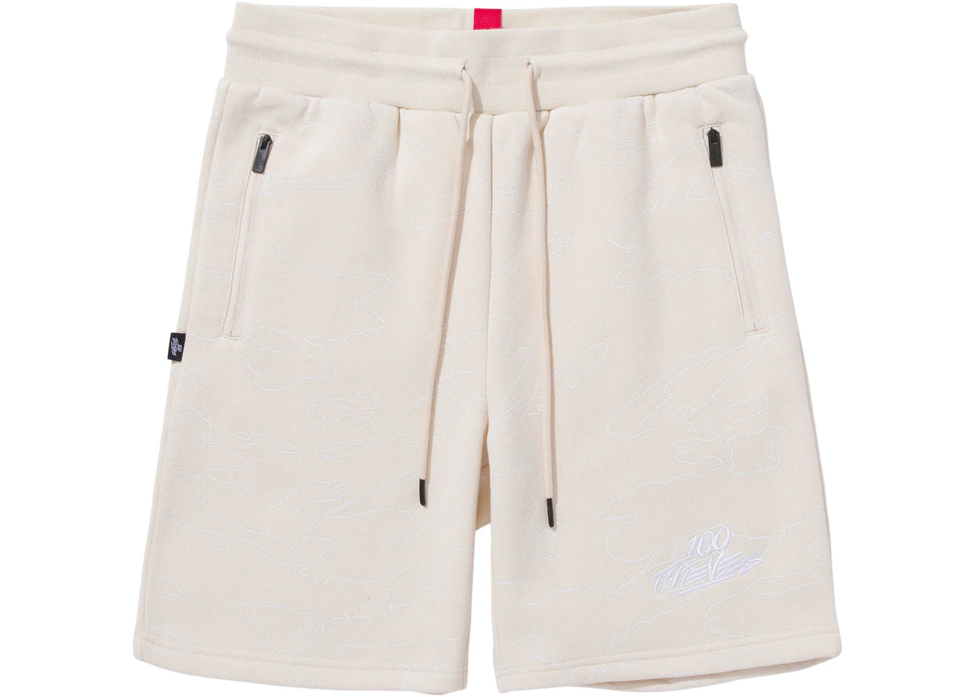 100 Thieves Foundations Geoprint Fleece Short Bone/White