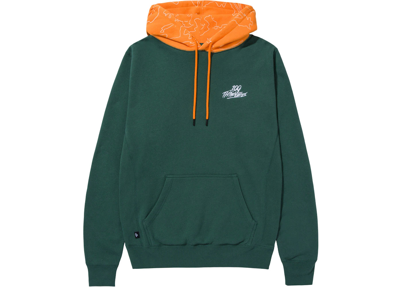 100 Thieves Foundations Geoprint Hoodie Alpine/Orange