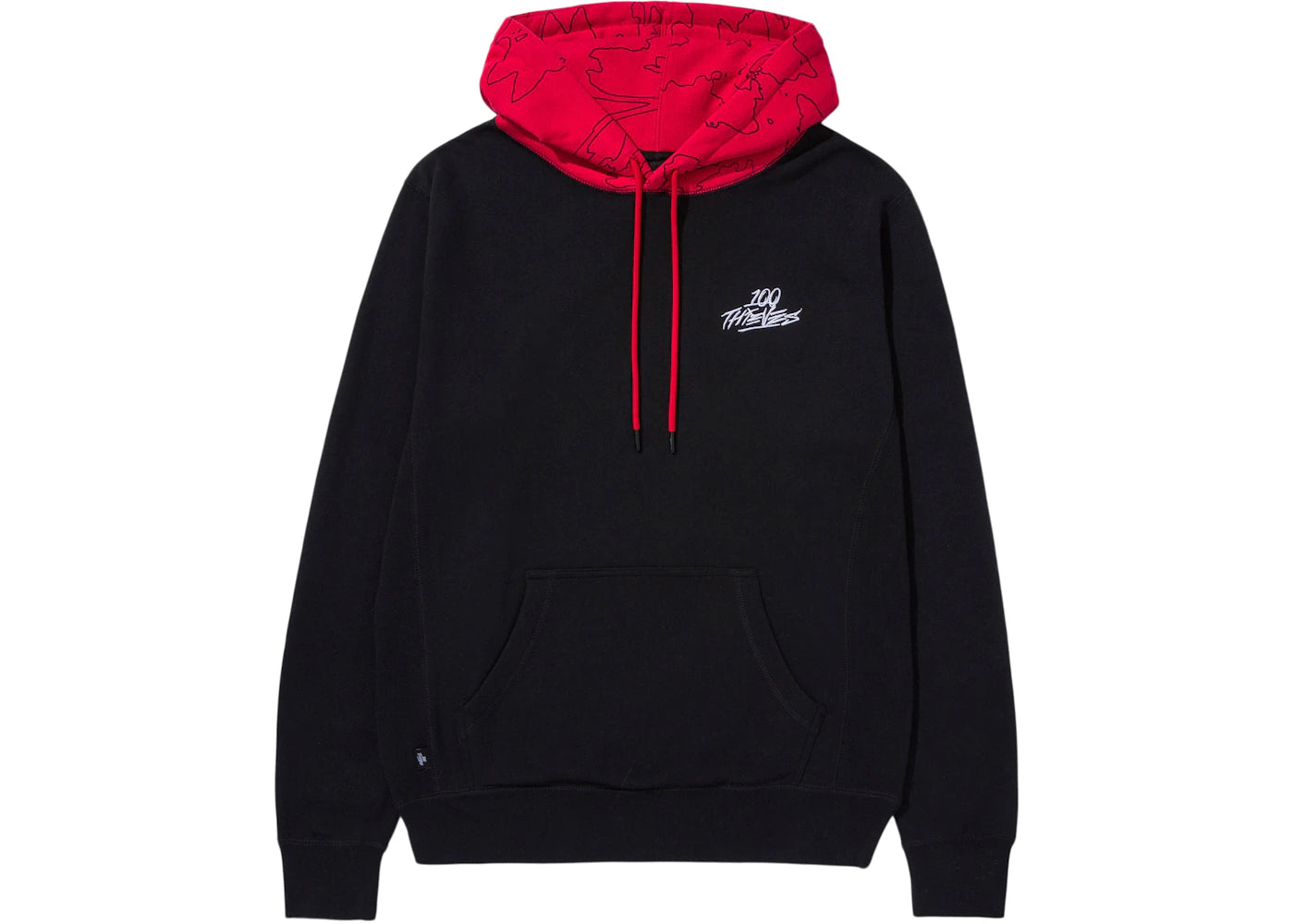 100 Thieves Foundations Geoprint Hoodie Black/Red