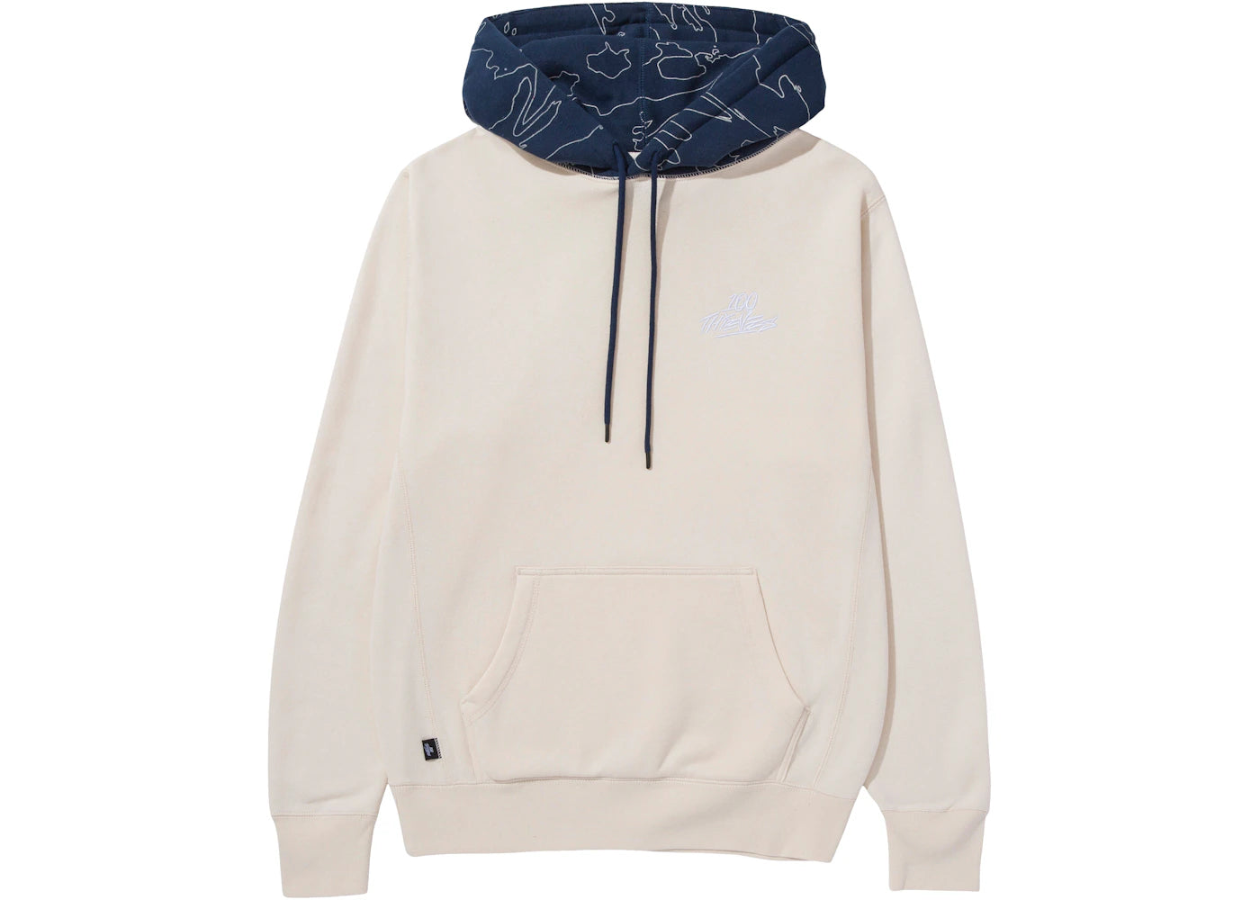 100 Thieves Foundations Geoprint Hoodie Bone/Navy