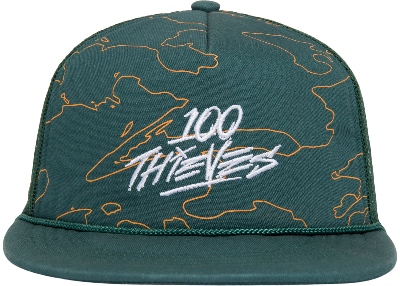 100 Thieves Foundations Geoprint Trucker Hat Alpine/Orange