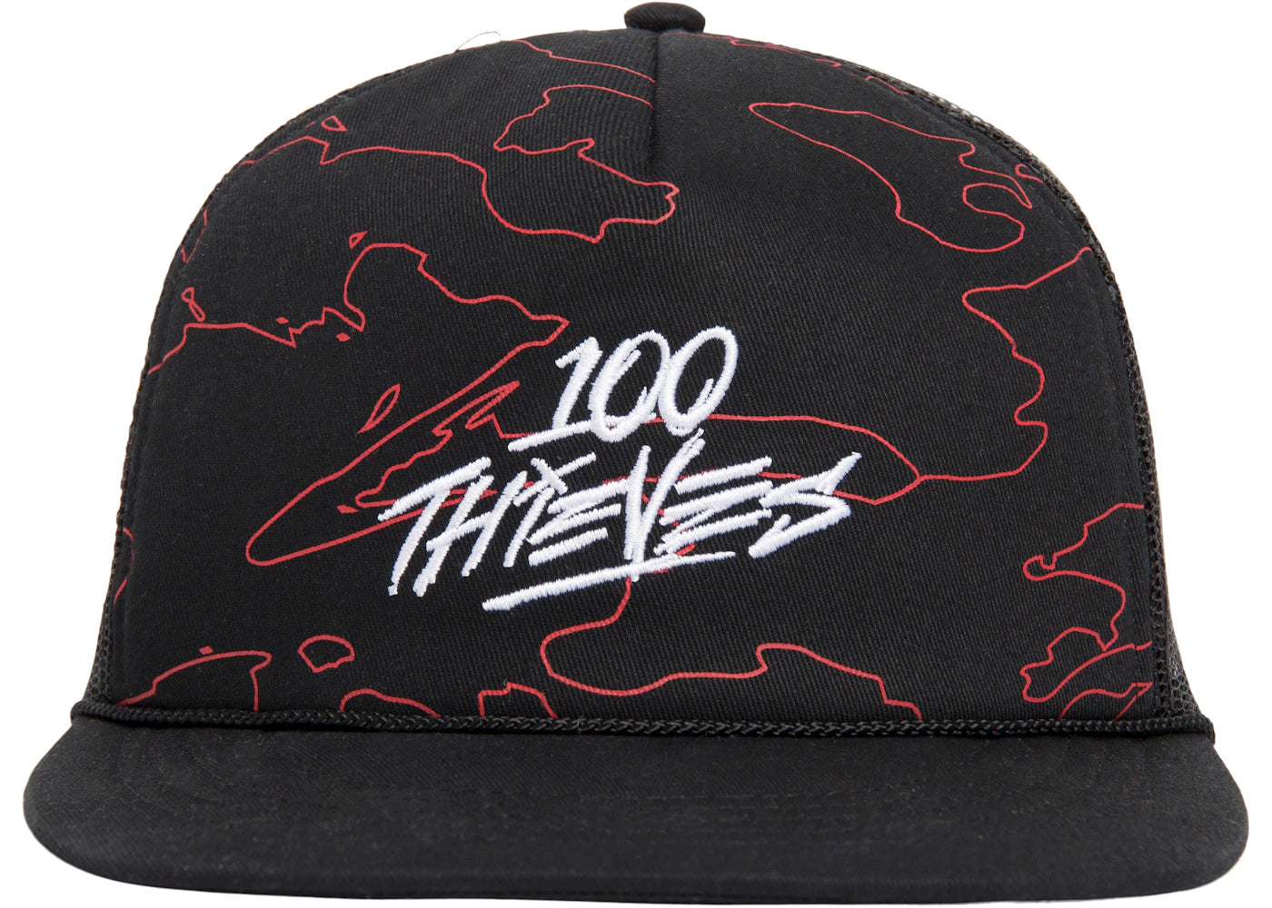 100 Thieves Foundations Geoprint Trucker Hat Black/Red