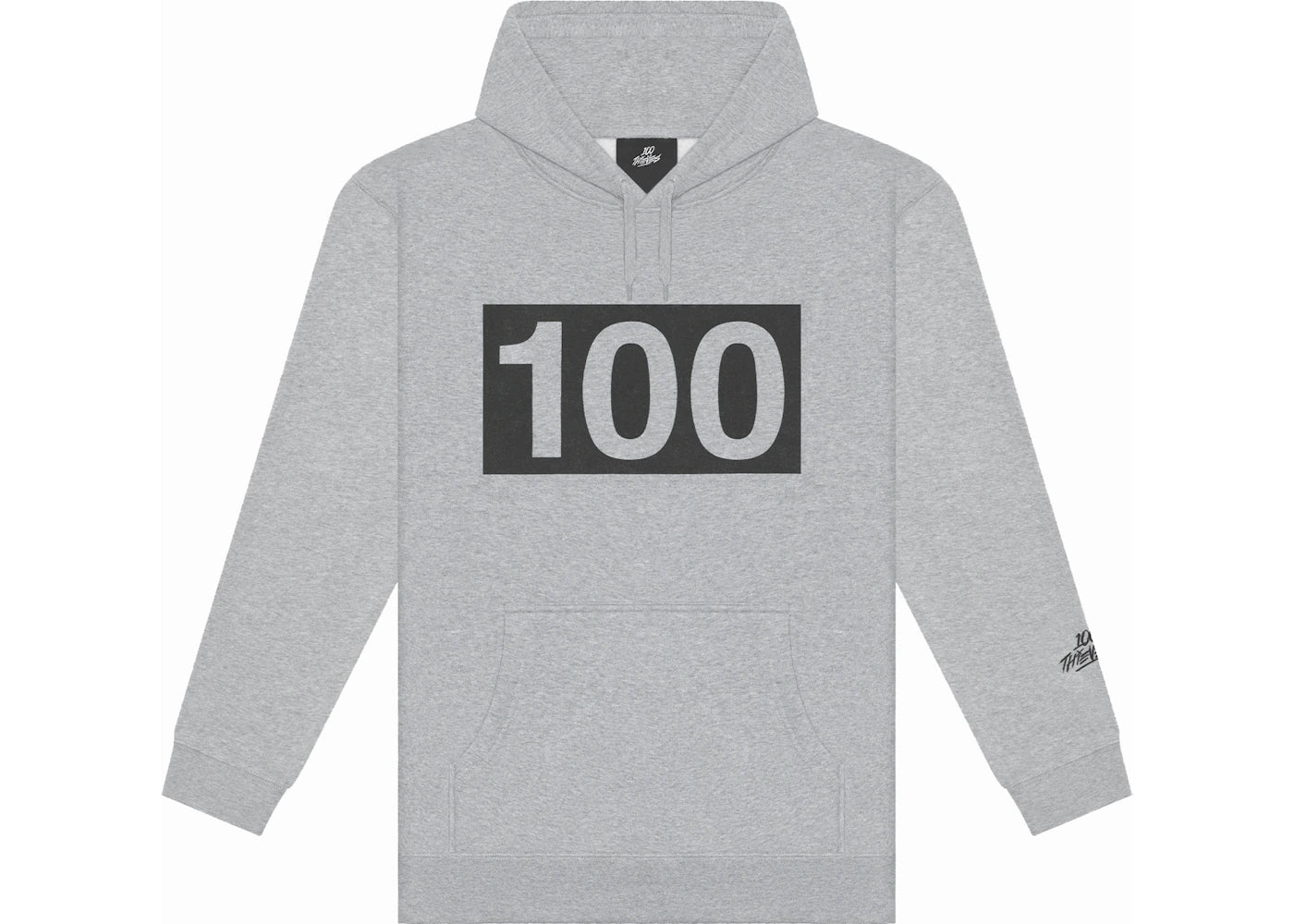 100 Thieves Numbers Hoodie Grey