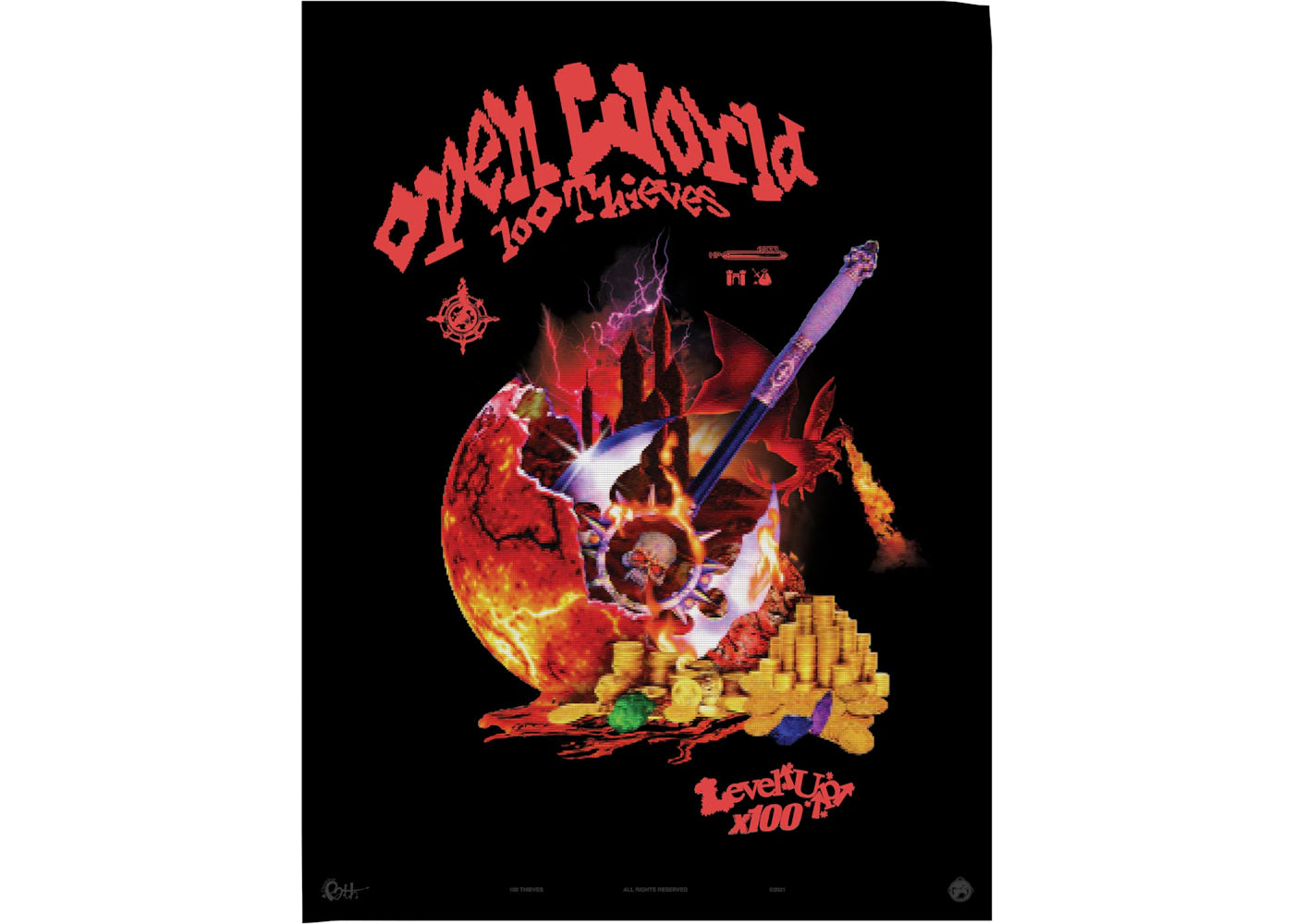 100 Thieves Underworld Poster Poster Black