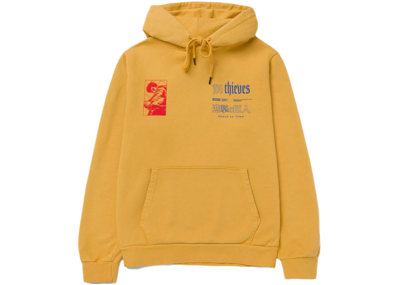 100 Thieves x Attack on Titan Scout Hoodie Gold