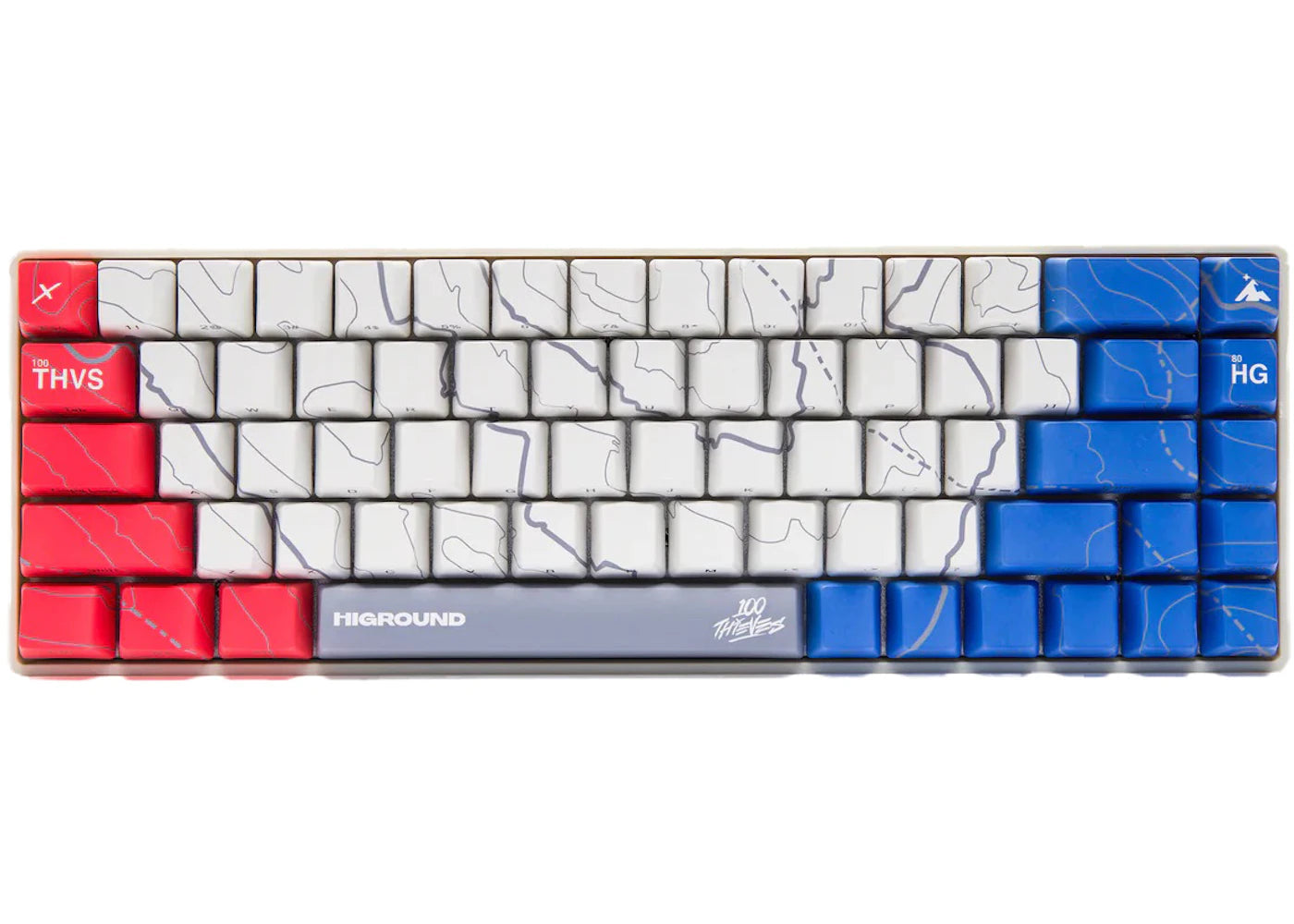 100 Thieves x Higround Basecamp 65 Cartograph Keyboard Red/White/Blue
