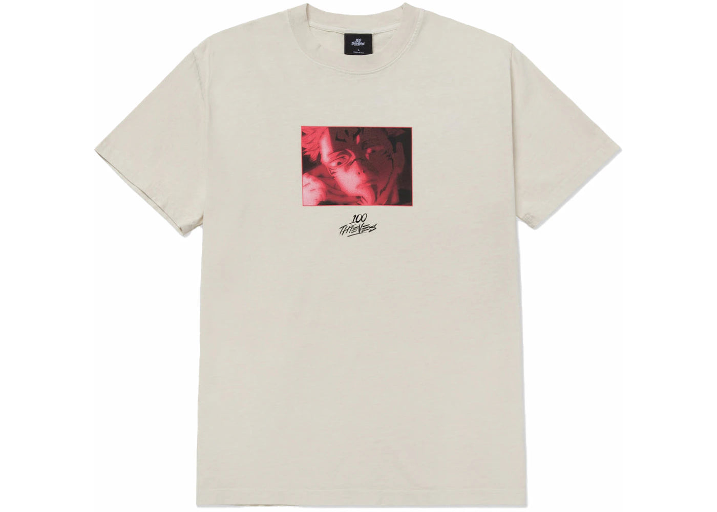 100 Thieves x Jujutsu Kaisen Sukuna Center T-Shirt Cream