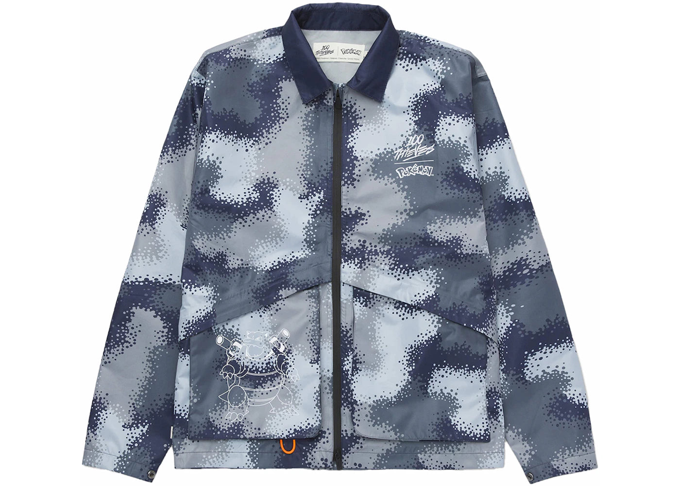 100 Thieves x Pokémon Blastoise Shell Jacket Blue