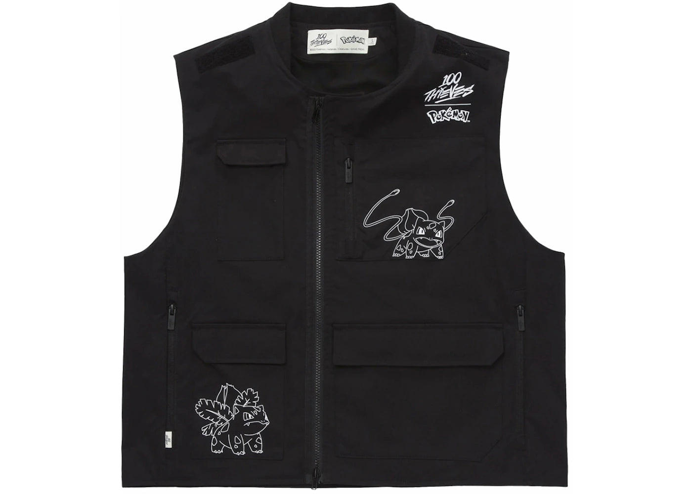 100 Thieves x Pokémon Bulbasaur Ivysaur Vest Black