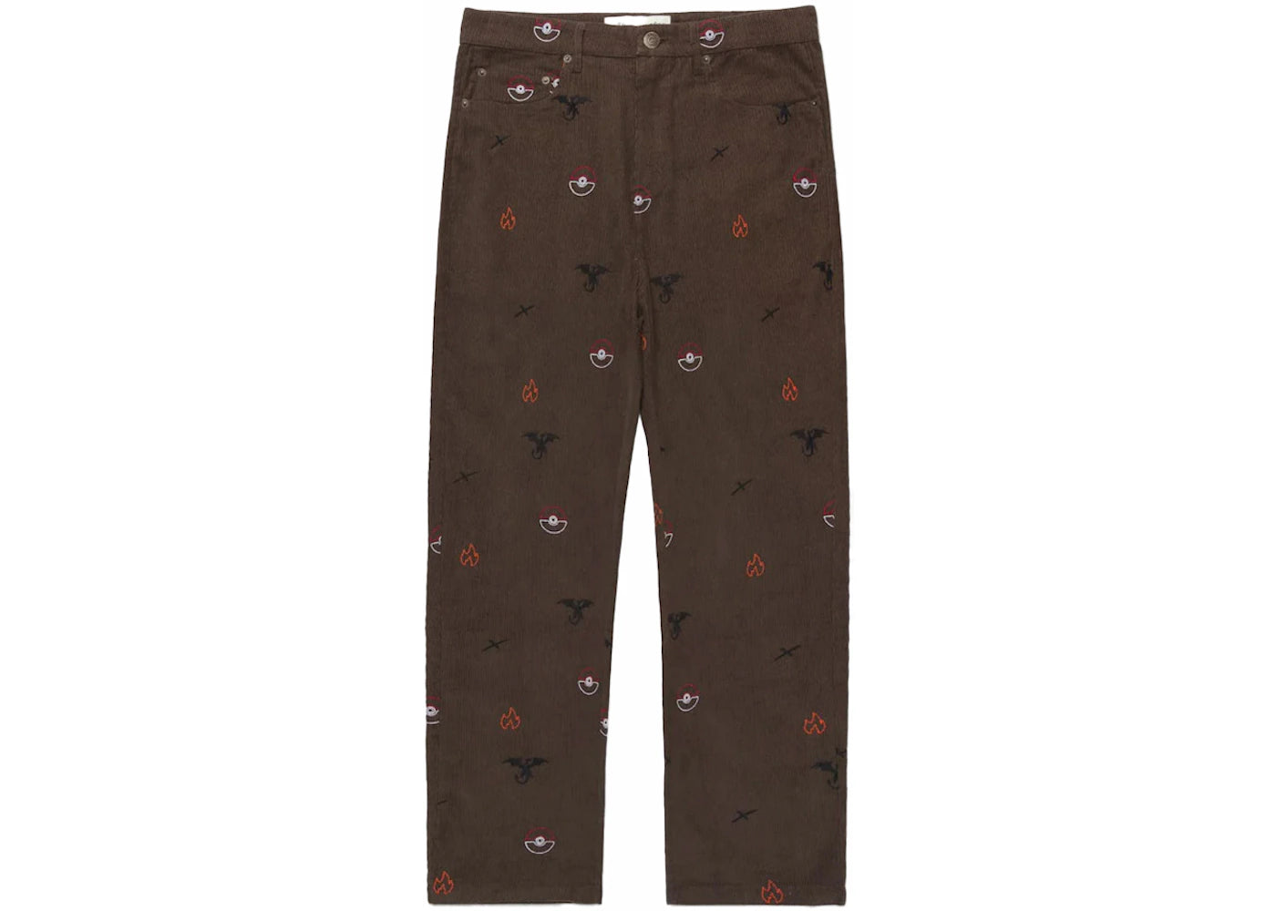 100 Thieves x Pokémon Charizard Corduroy Pants Brown