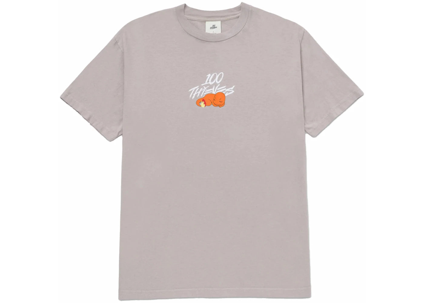 100 Thieves x Pokémon Charmander Core T-shirt Light Grey