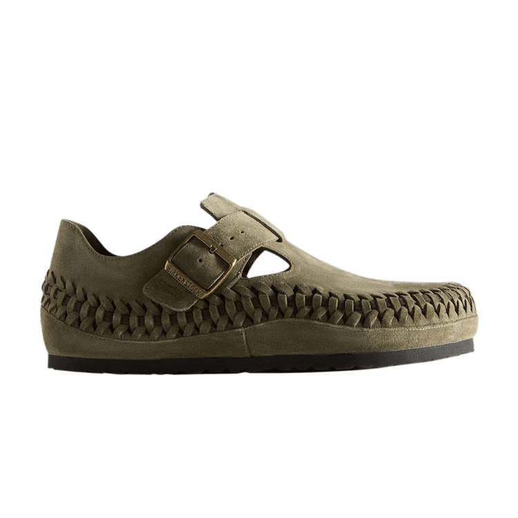 Birkenstock London Braided Shearling Kith Olive Night