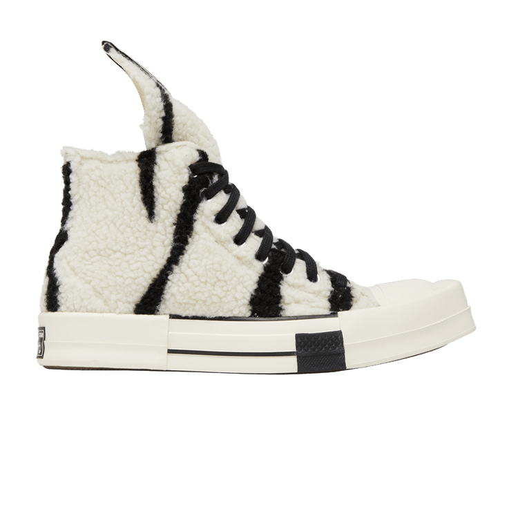 Converse TURBODRK Chuck Taylor All Star 70 Hi Rick Owens DRKSHDW Sherpa Zebra Print White Black