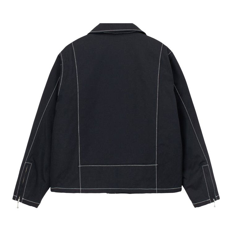 Stussy Twill Moto Zip Jacket Black