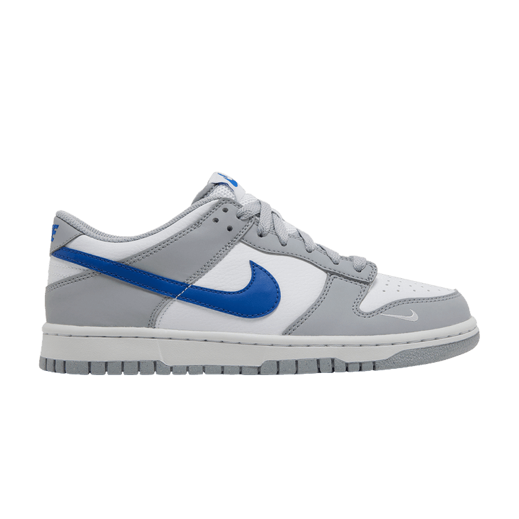 Nike Dunk Low Mini Swoosh Wolf Grey Game Royal (GS) - Side Kicks