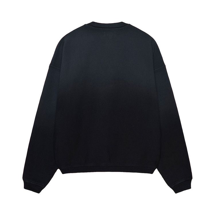 Stussy Sun Faded Oversized Crew Black