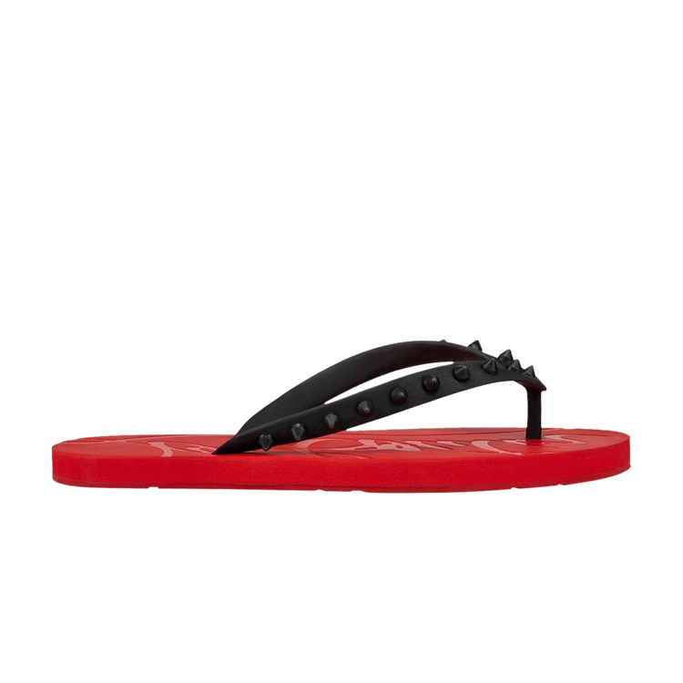 Christian Louboutin Loubi Flip Slide Red Black