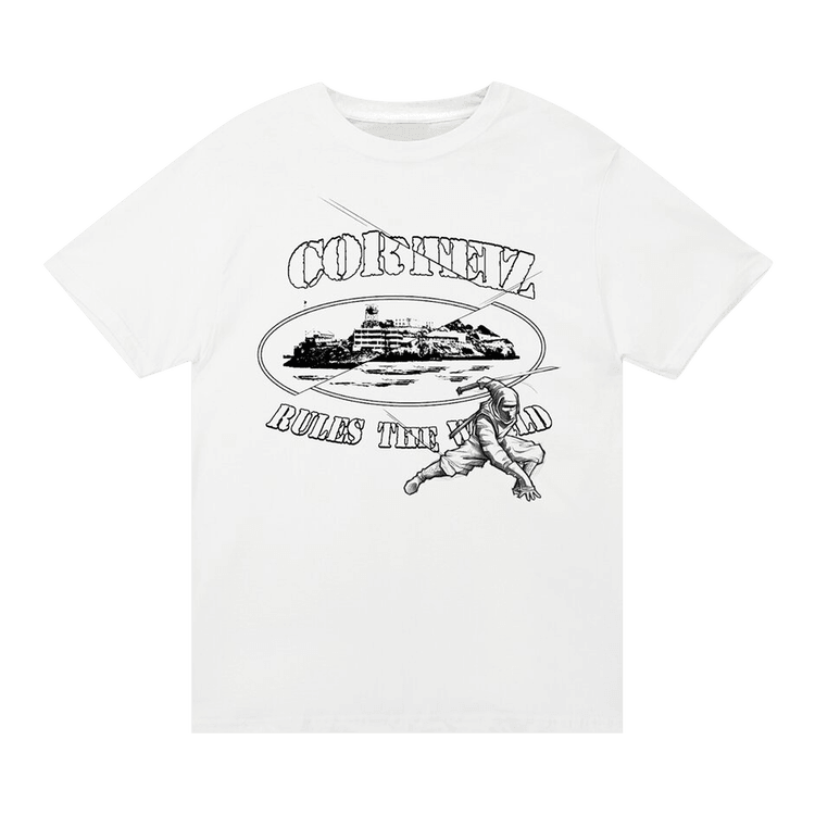 Corteiz Ninja Alcatraz Tee 'White' - Side Kicks