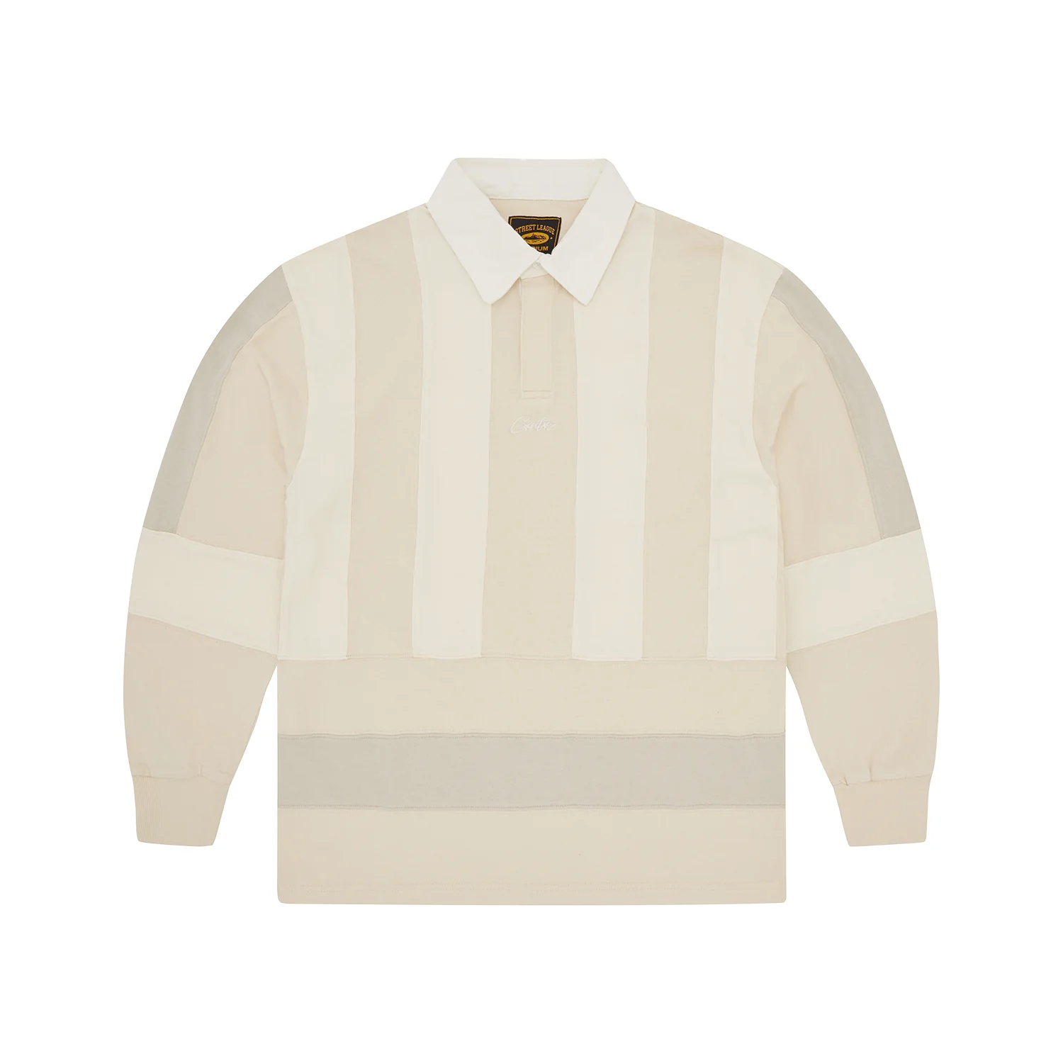Corteiz Panel Strpez Rugby Shirt Cream
