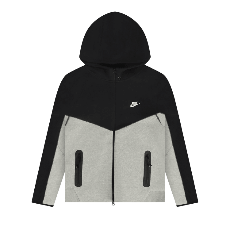 Nike Sportswear Tech Fleece Windrunner Full Zip Hoodie & Joggers Set Dark Grey Heather/Black/White - Side Kicks