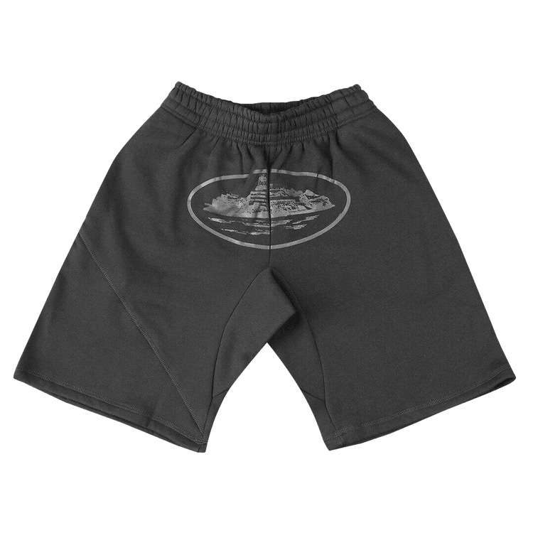 Corteiz Alcatraz Shorts 'Triple Black' - Side Kicks