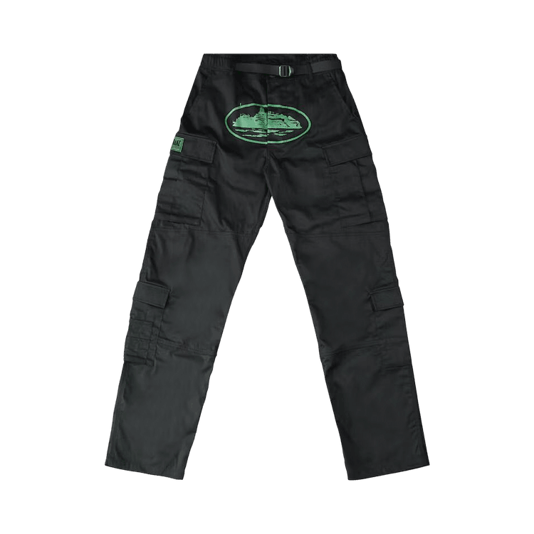 Corteiz Mula Guerillaz Cargos 'Black/Green' - Side Kicks