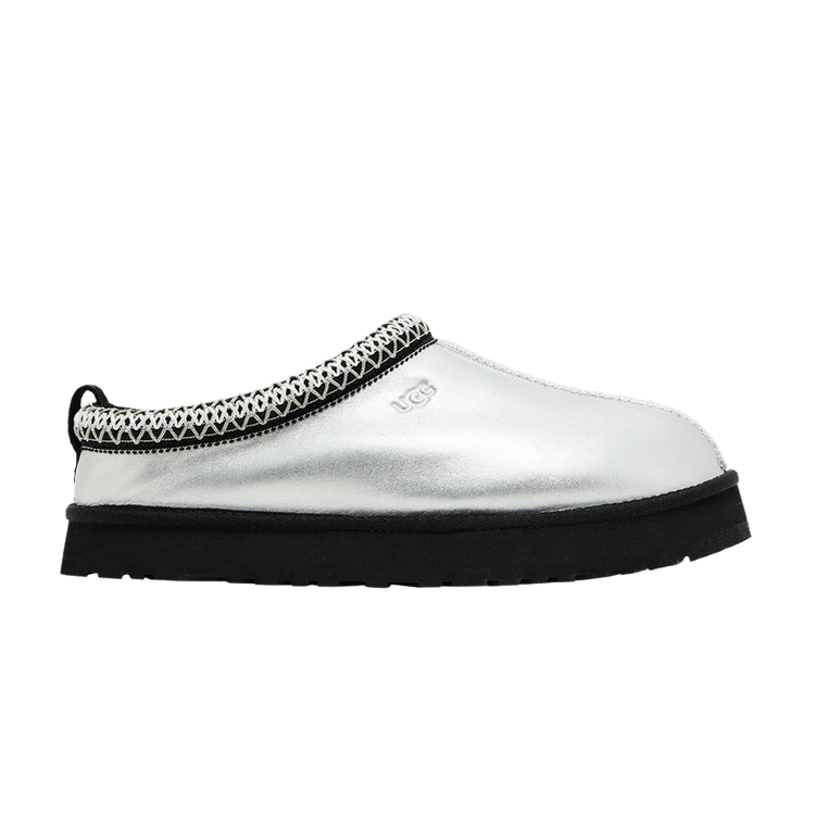 UGG Tazz Leather Slipper Silver Metallic (Kids)