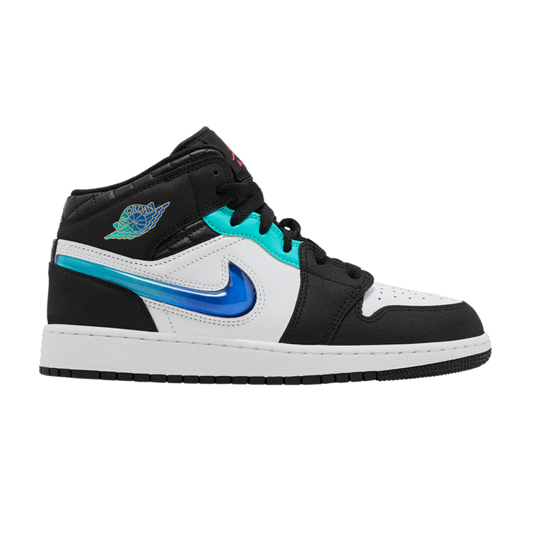Jordan 1 Mid SE Black White Hyper Jade (GS)