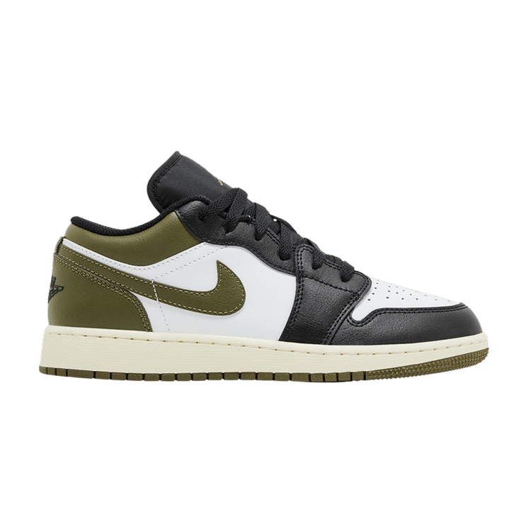 Jordan 1 Low Black Toe Medium Olive (GS)