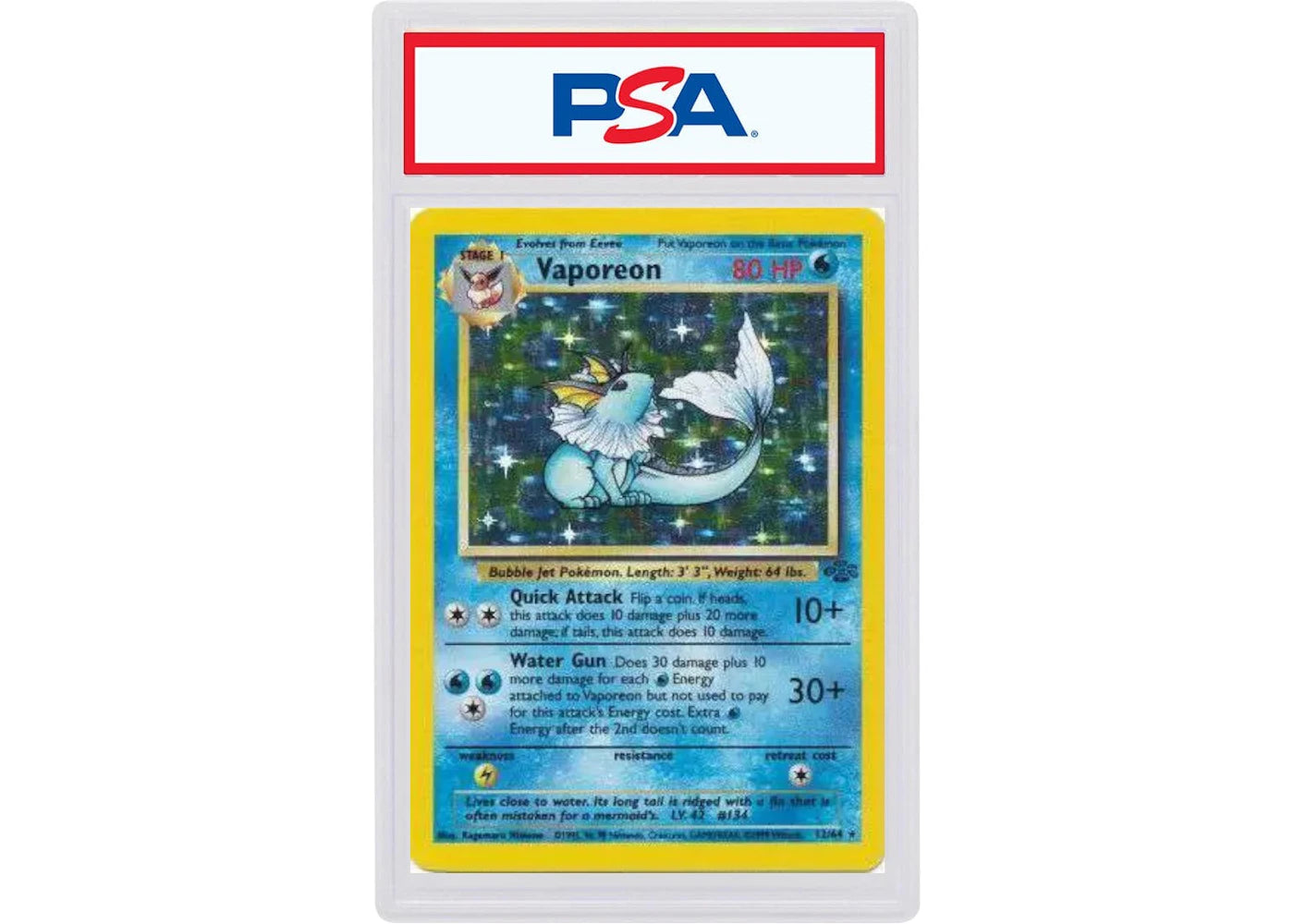 1999 Pokémon Jungle 12 Vaporeon-Holo (PSA or BGS Graded)