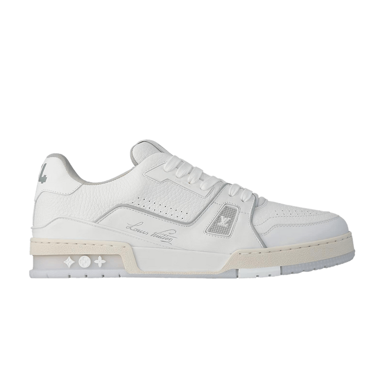Louis Vuitton Trainer White Grey Signature