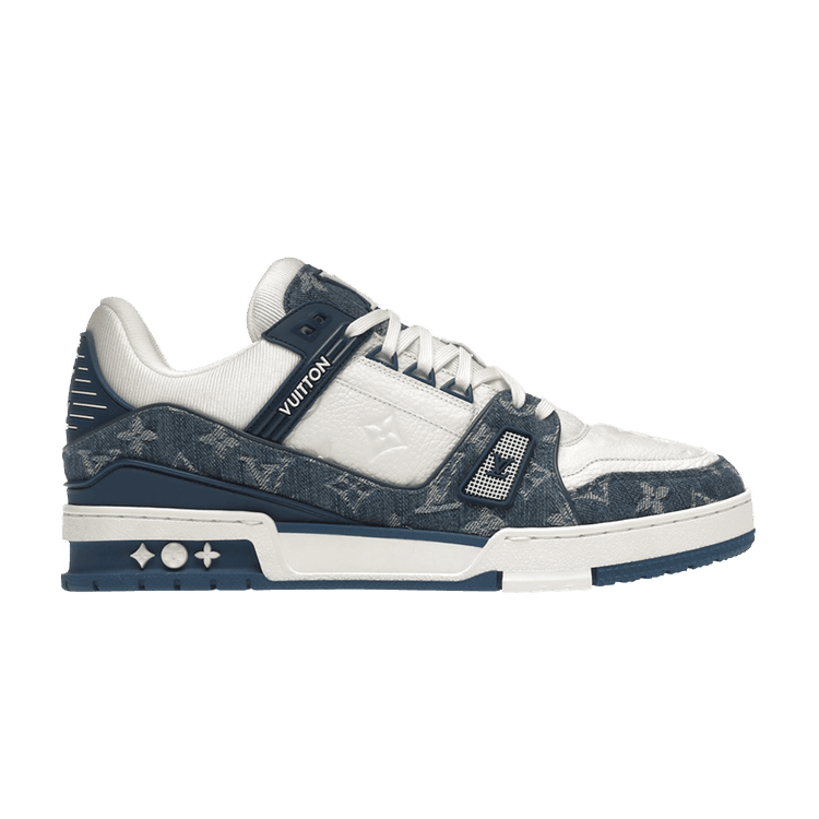 Louis Vuitton LV Trainer Monogram Denim White Blue - Side Kicks