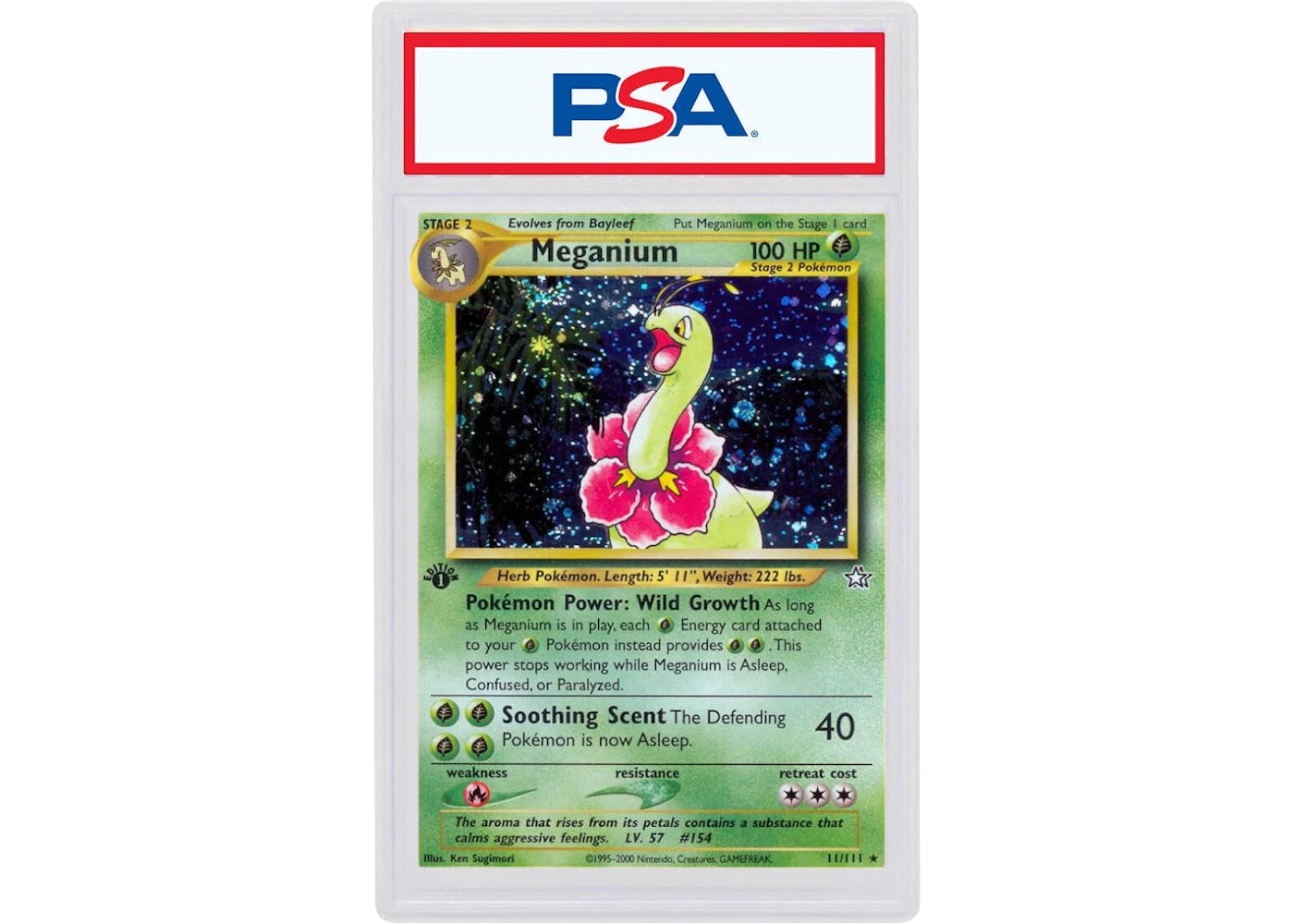 2000 Pokemon Neo Genesis 1st Edition 11 Meganium-Holo (PSA or BGS Graded)