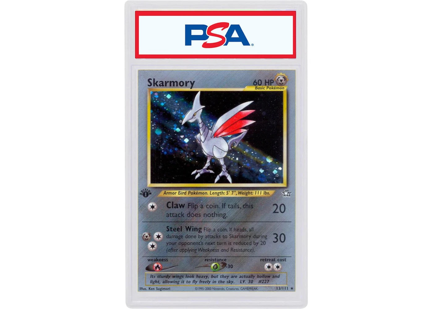 2000 Pokemon Neo Genesis 1st Edition 13 Skarmory-Holo (PSA or BGS Graded)