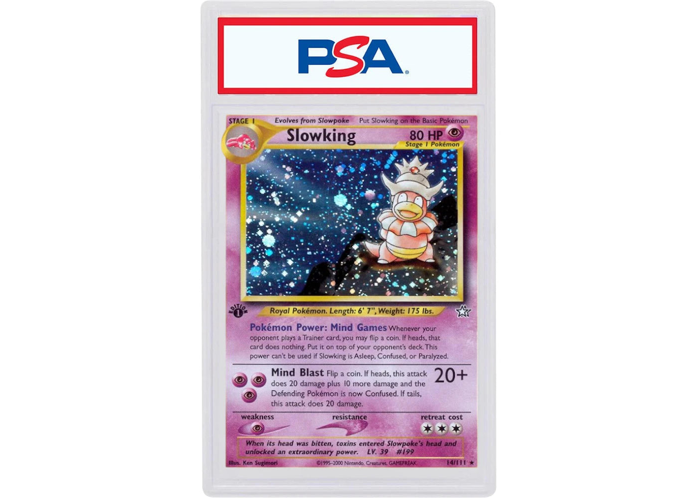 2000 Pokemon Neo Genesis 1st Edition 14 Slowking-Holo (PSA or BGS Graded)