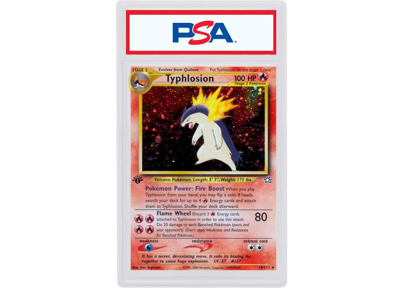 2000 Pokemon Neo Genesis 1st Edition 18 Typhlosion-Holo (PSA or BGS Graded)