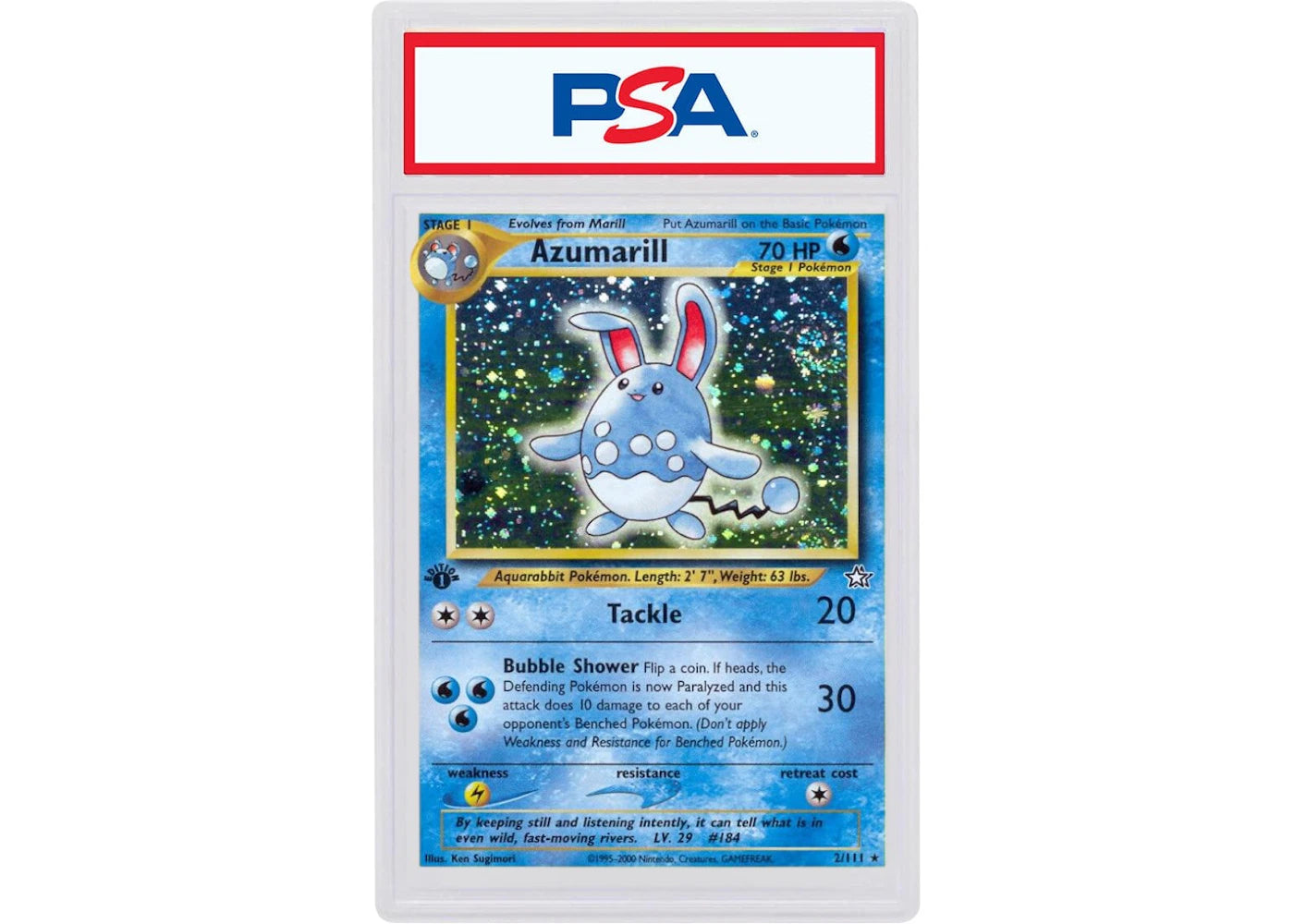 2000 Pokemon Neo Genesis 1st Edition 2 Azumarill-Holo (PSA or BGS Graded)